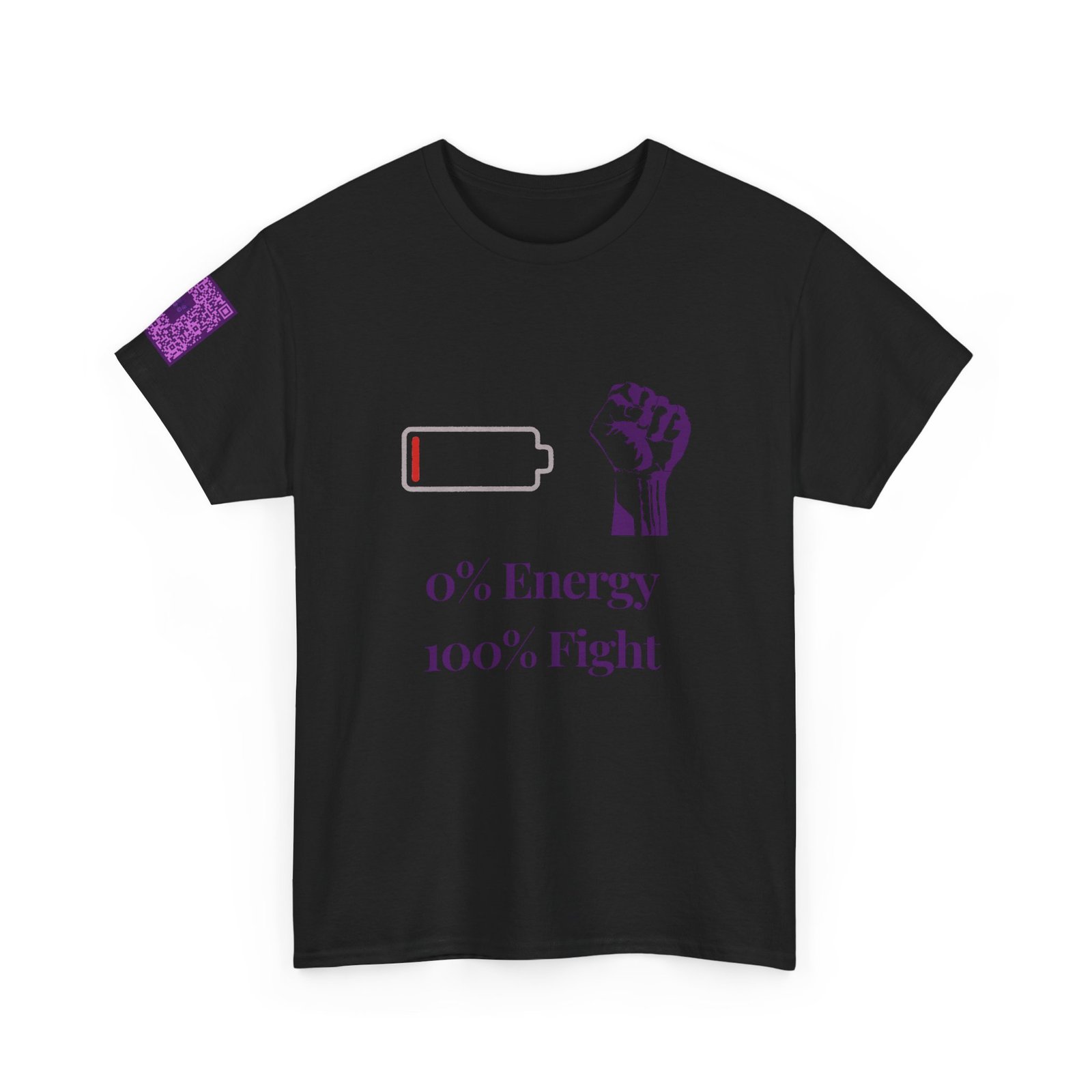 Empowerment Tee - 0% Energy 100% Fight, Unisex Heavy Cotton T-Shirt, Motivational Shirt, Fitness Apparel, Gift for Activists, Casual Wear - Image 7