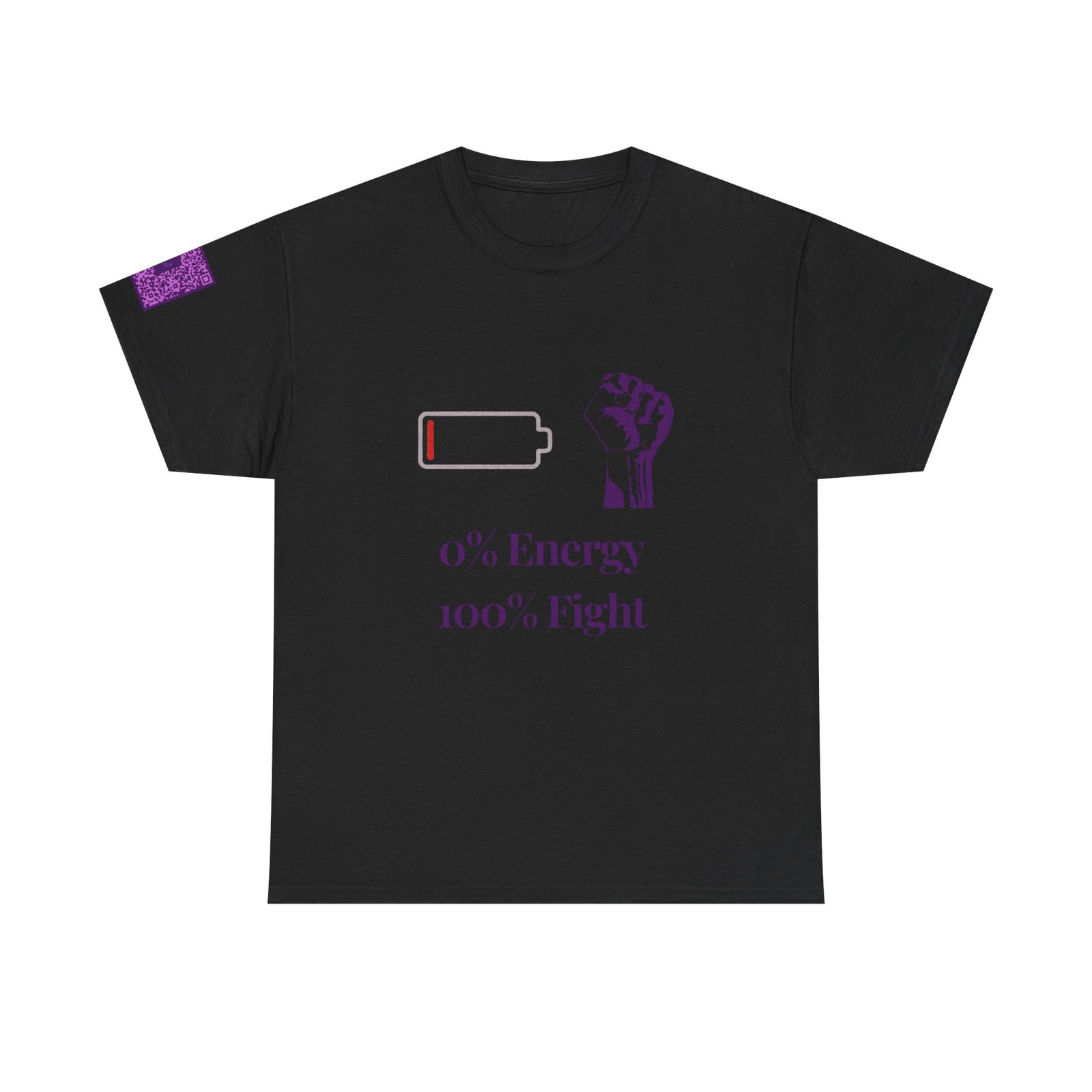 Empowerment Tee - 0% Energy 100% Fight, Unisex Heavy Cotton T-Shirt, Motivational Shirt, Fitness Apparel, Gift for Activists, Casual Wear - Image 5